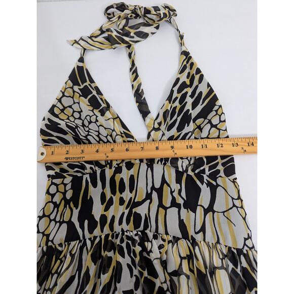VTG Marc Bouwer Womens Silk Animal Print Halter Dress Size 8 Retro Wimsygoth - Picture 7 of 9